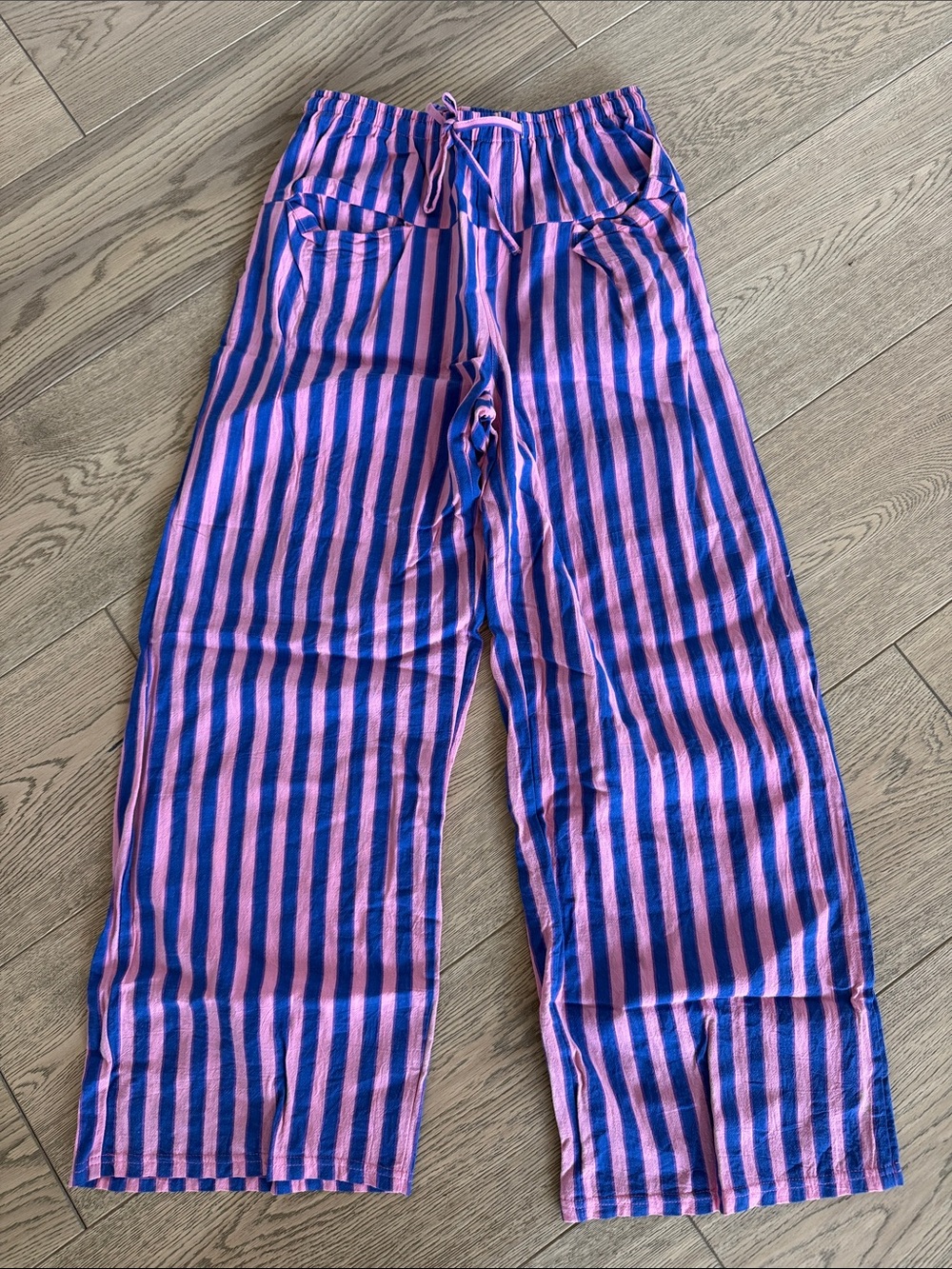 Women’s Striped Wide-Leg Pants in Pink and Blue size S